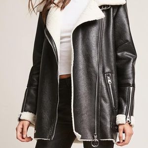 Free Generation 🖤 Los Angeles Sherpa Faux Leather Moto Jacket